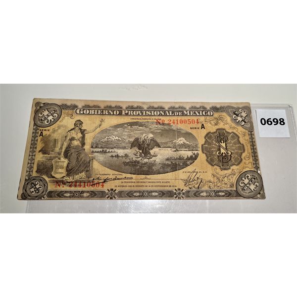 1914 MEXICO ONE PESO BILL Kidd Family Auctions