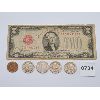 Image 1 : LOT OF 6 - USA CURRENCY - INCL 1902 WHEAT CENT, $2 BANKNOTES, BUFFALO NICKELS