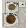 Image 1 : LOT OF 2 - 1850 & 1854 UPPER CANADA TOKENS