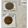 Image 2 : LOT OF 2 - 1842 & 1844 BANK OF MONTREAL TOKENS 