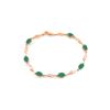 Image 1 : Genuine 3.51 ctw Emerald & Diamond Bracelet 14KT Rose Gold - REF-118K2V