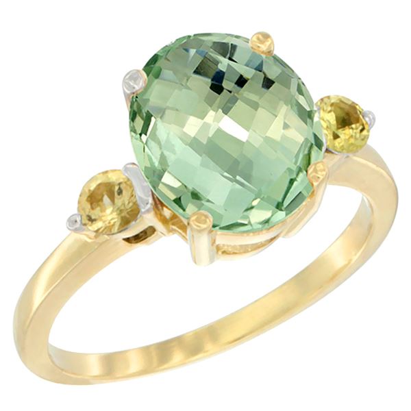2.64 CTW Amethyst & Yellow Sapphire Ring 14K Yellow Gold - REF-32K3W