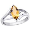 Image 1 : 1.04 CTW Citrine & Diamond Ring 10K White Gold - REF-22N9Y