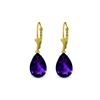 Image 1 : Genuine 10 ctw Amethyst Earrings 14KT Yellow Gold - REF-45K3V