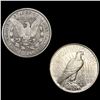 Image 2 : (2) Misc Silver Dollars NEARLY UNCIRCULATED