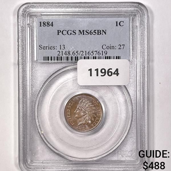 1884 Indian Head Cent PCGS-MS65 BN