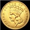 Image 1 : 1874 $3 Gold Piece ABOUT UNCIRCULATED