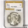 1934 Silver Peace Dollar PGA-MS64