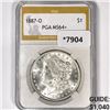 1887-O Morgan Silver Dollar PGA-MS64+