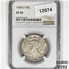 1938-D Walking Liberty Half Dollar NGC-XF45