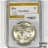 Image 1 : 1924 Silver Peace Dollar PGA-MS64+