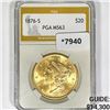 1876-S $20 Gold Double Eagle PGA-MS63