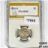 1920-D Buffalo Nickel PGA-MS60