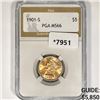 1901-S $5 Gold Half Eagle PGA-MS66
