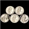 Image 2 : (5) Mercury Dimes CHOICE BU