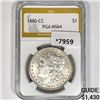 Image 1 : 1880-CC Morgan Silver Dollar PGA-MS64