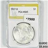1927-D Silver Peace Dollar PGA-MS65