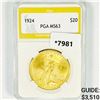 1924 $20 Gold Double Eagle PGA-MS63