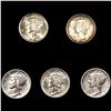 Image 1 : (5) Mercury Dimes UNCIRCULATED