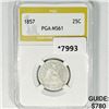 Image 1 : 1857 Seated Liberty Quarter PGA-MS61
