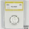 Image 1 : 1935 Washington Silver Quarter PGA-MS65