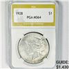 1928 Silver Peace Dollar PGA-MS64