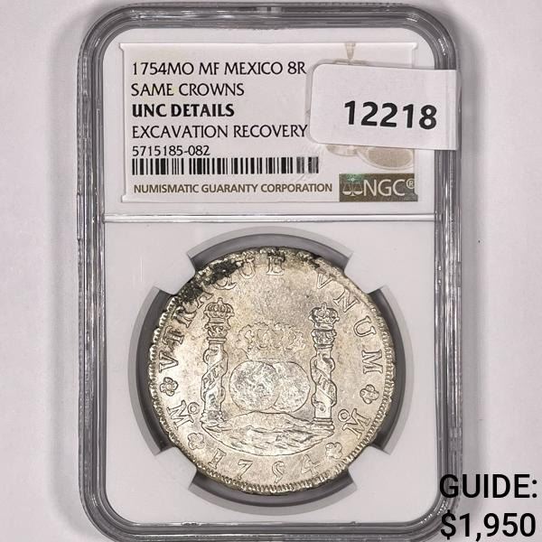 1754MO MF Mexico 8 Reales NGC-UNC Details