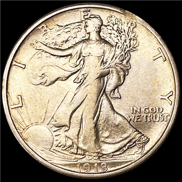 1918-S Walking Liberty Half Dollar NEARLY UNC