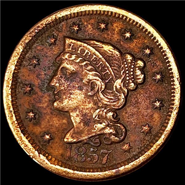 1857 Large Cent NEARLY UNCIRCULATED