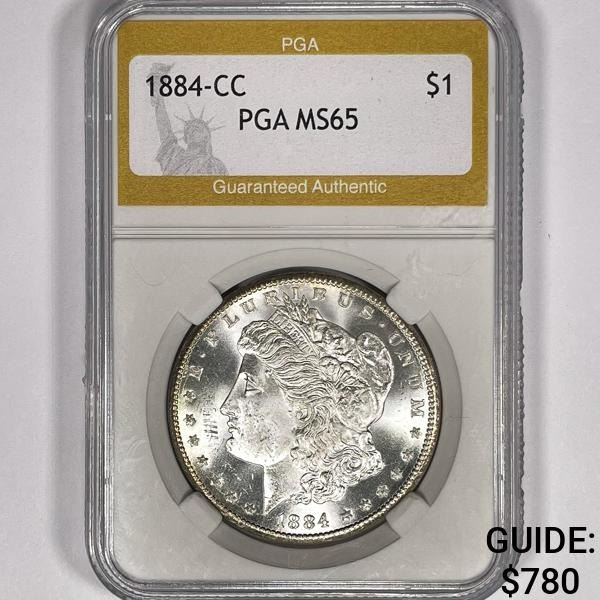 1884-CC Morgan Silver Dollar PGA-MS65