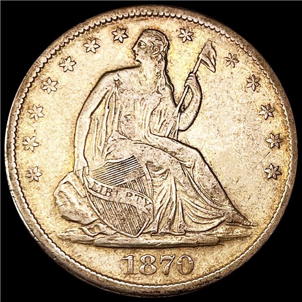 1870-S Seated Liberty Half Dollar LIGHTLY CIRC