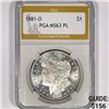 Image 1 : 1881-O Morgan Silver Dollar PGA-MS63 PL