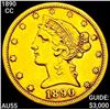 Image 1 : 1890-CC $5 Gold Half Eagle HIGH GRADE