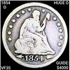 1854-O HUGE O Seated Lib Quarter LIGHTLY CIRC