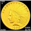 1908-S $10 Gold Eagle CHOICE AU+