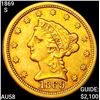 1869-S $2.50 Gold Quarter Eagle CHOICE AU