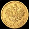 Image 2 : 1899 Russian Gold 5 Rubels UNCIRCULATED
