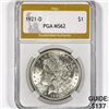 Image 1 : 1921-D Morgan Silver Dollar PGA-MS62
