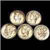 Image 1 : (5) Mercury Dimes UNCIRCULATED