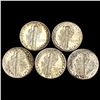 Image 2 : (5) Mercury Dimes UNCIRCULATED