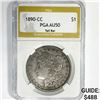 1890-CC Tail Bar Morgan Silver Dollar PGA-AU 50