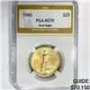1990 $25 1/2 oz American Gold Eagle PGA-MS70