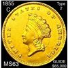 Image 1 : 1855-C Rare Gold Dollar CHOICE BU