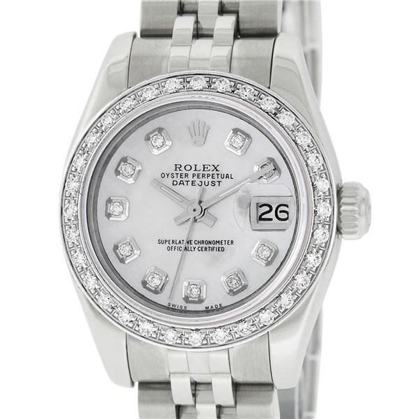 Rolex Ladies Quickset Datejust MOP Diamond Datejust 26MM