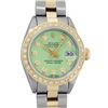 Image 1 : Rolex Ladies 2T Green Diamond Datejust Wristwatch With Oyster Band