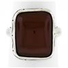 Image 1 : Vintage Sterling Silver Cushion Cabochon Carnelian Solitaire Ring