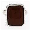 Image 4 : Vintage Sterling Silver Cushion Cabochon Carnelian Solitaire Ring