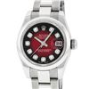 Image 1 : Rolex New Style Ladies Stainless Steel Red Vignette Diamond Quickset Datejust Wr