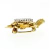 Image 5 : Vintage Petite 18K Yellow & White Gold 1.0 ctw Diamond Textured Turtle Pin Brooc