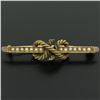 Image 2 : Antique Victorian 15k Yellow Gold Seed Pearl Knot Bar Pin Brooch